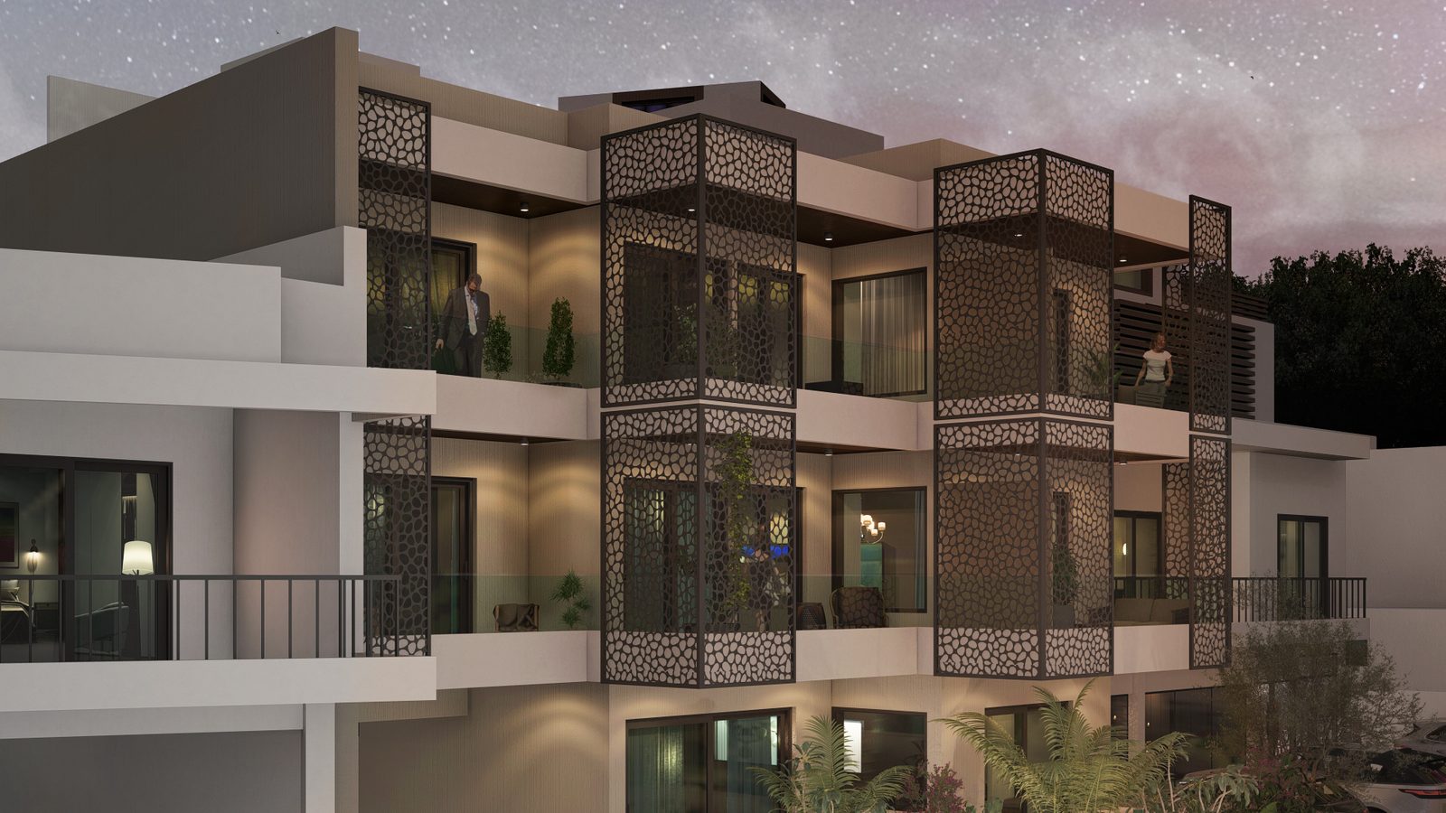 Evening facade
