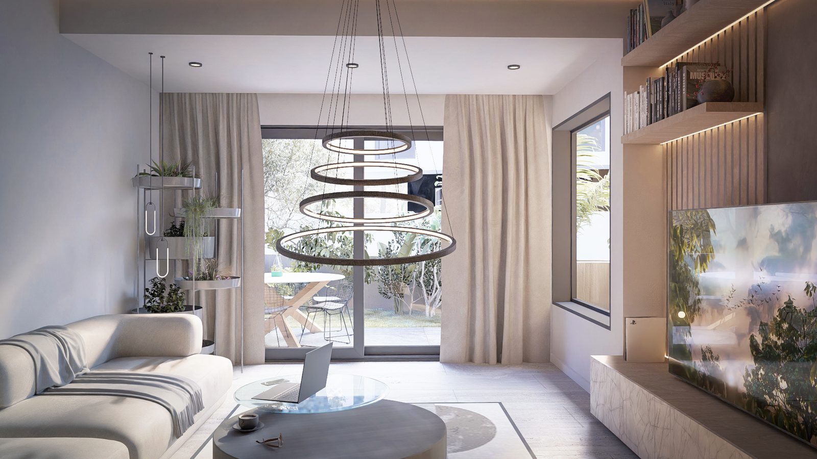 Living room with garden view