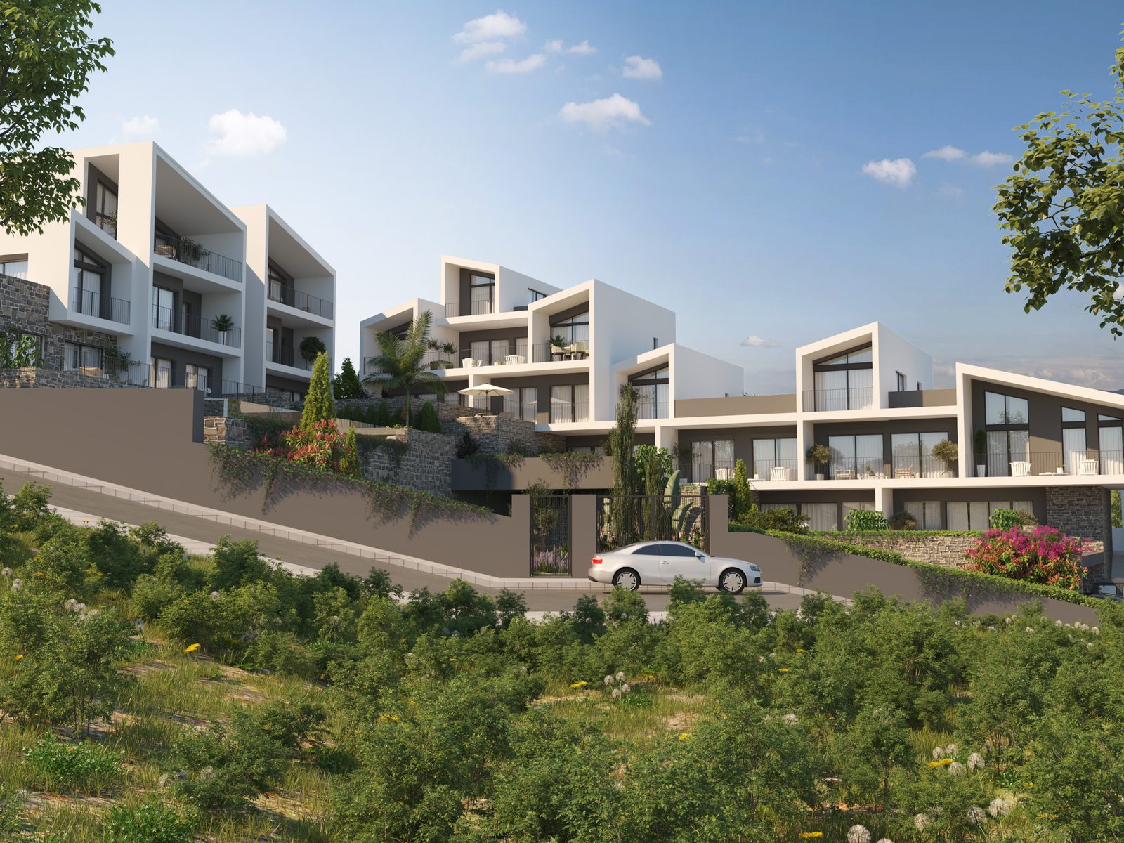 Terraced residences