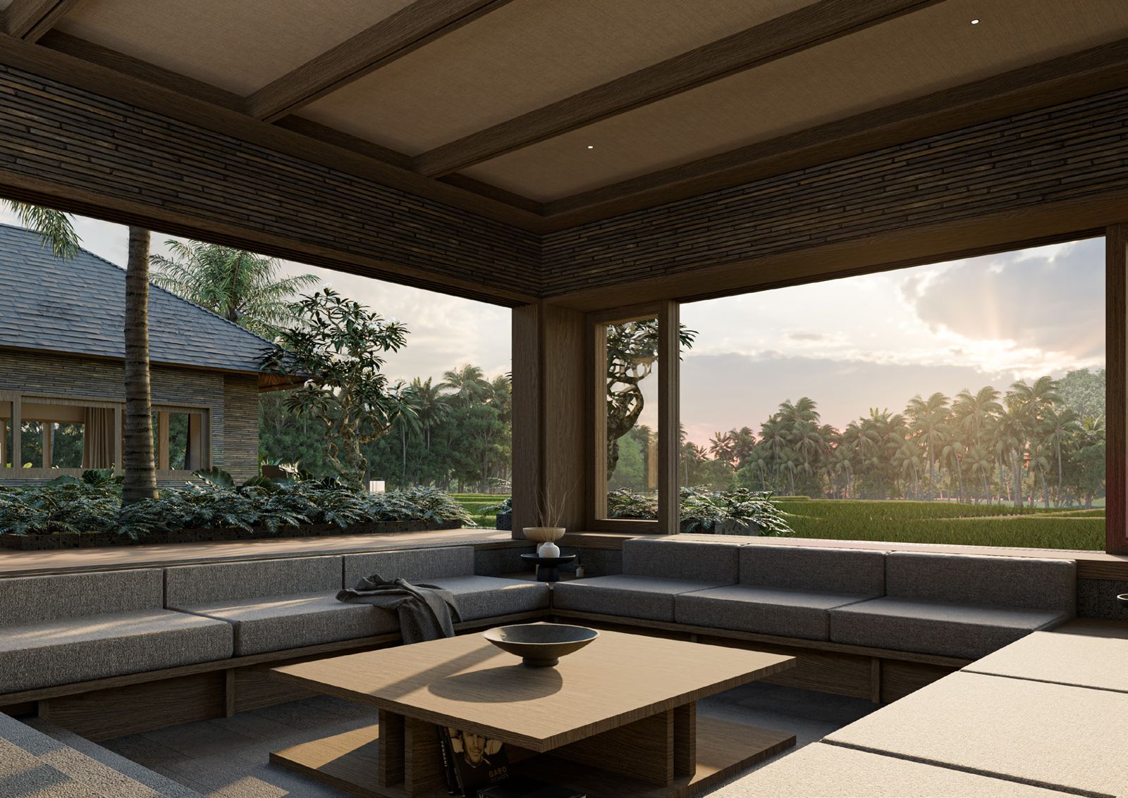 Outdoor sunken lounge